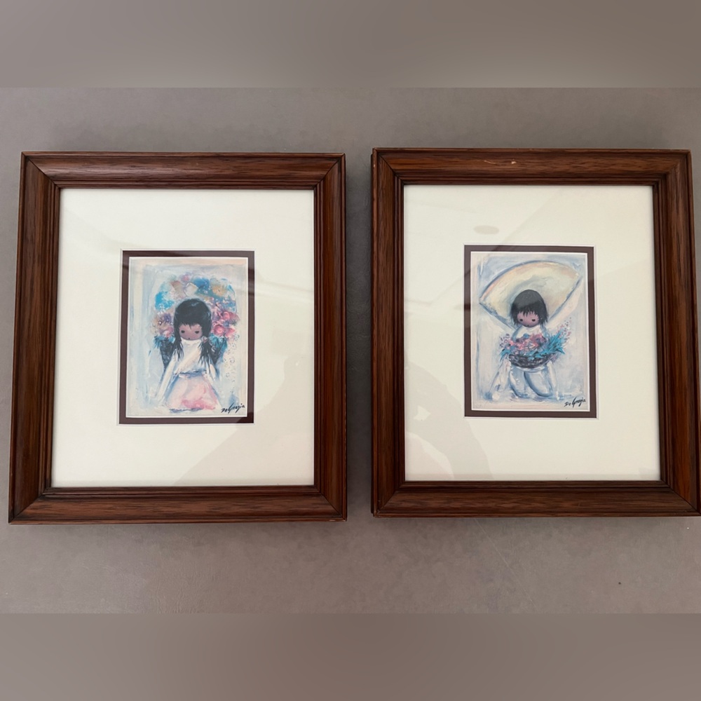 DeGrazia Elegant Framed Art Set with Brown Frames